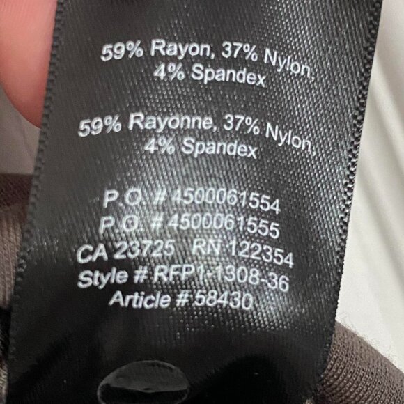 Babaton Grey V-Neck Bodysuit with Mid Length Sleeves and Back Zipper XS - Picture 9 of 10